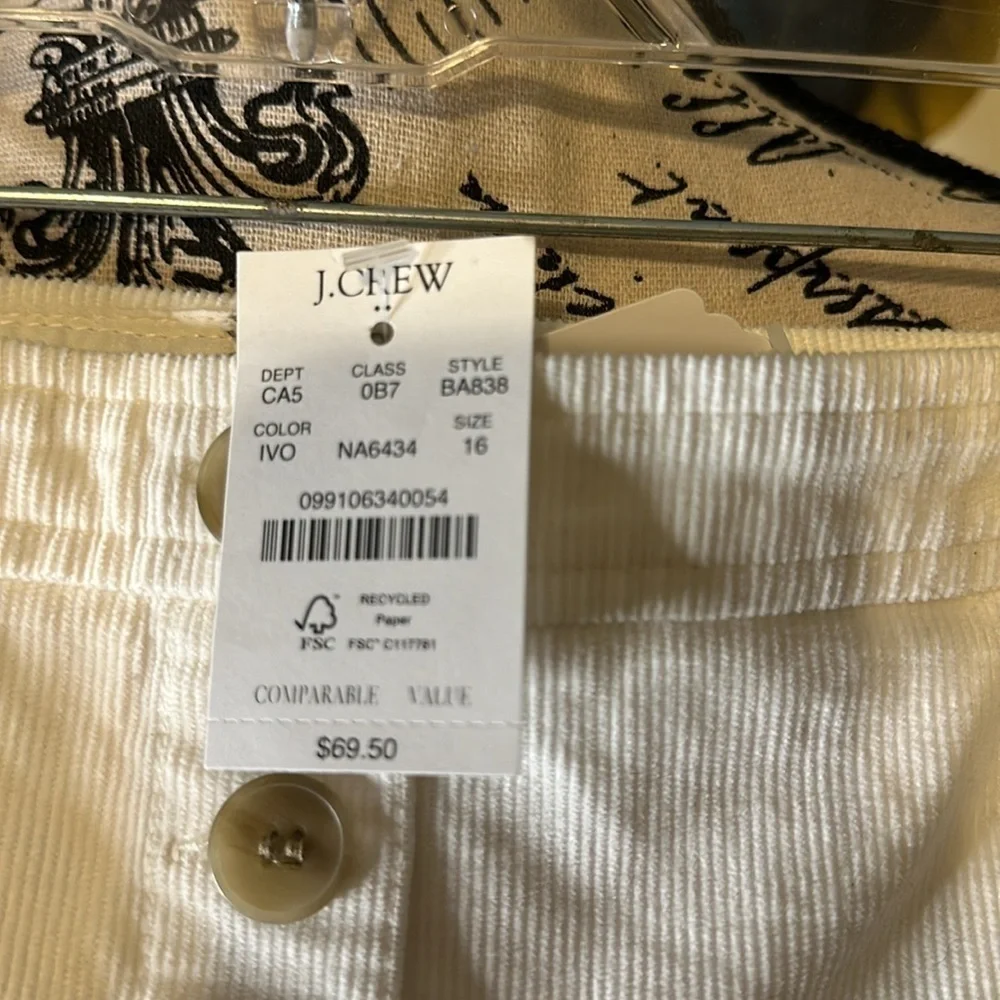 J crew lined corduroy skirt. Size 16